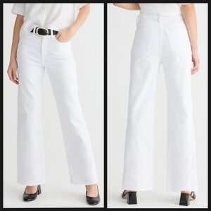 J.Crew Slim Wide Leg Jean In White Wash